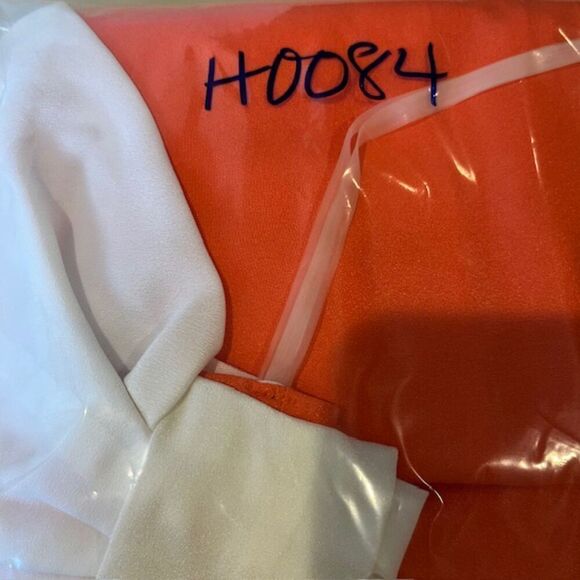 Pixi + Ivy Women's One Shoulder Bow Dress Orange with Size Medium - Picture 11 of 11